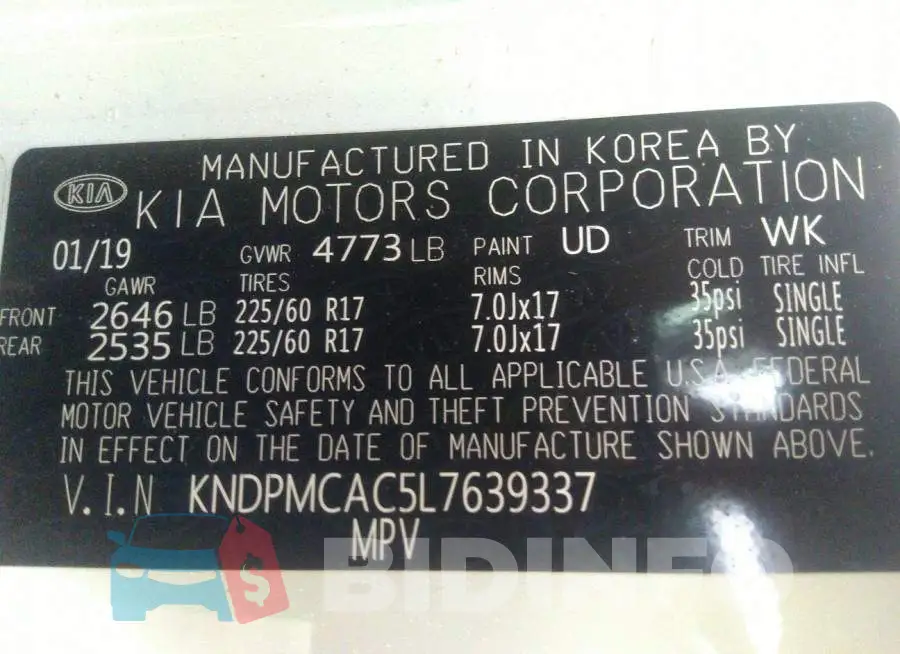 KNDPMCAC5L7639337 Photo# 9