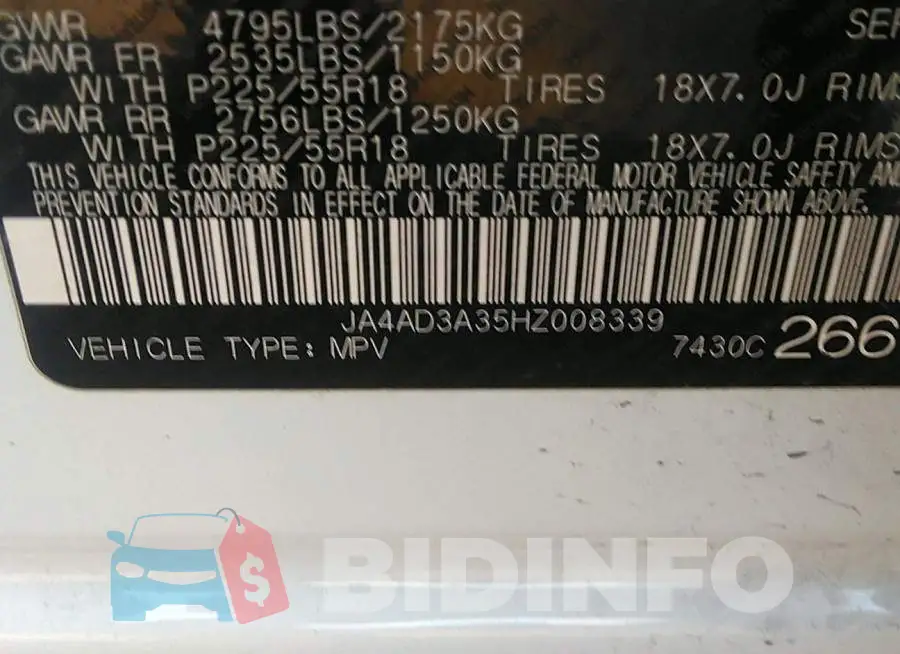JA4AD3A35HZ008339 Photo# 9