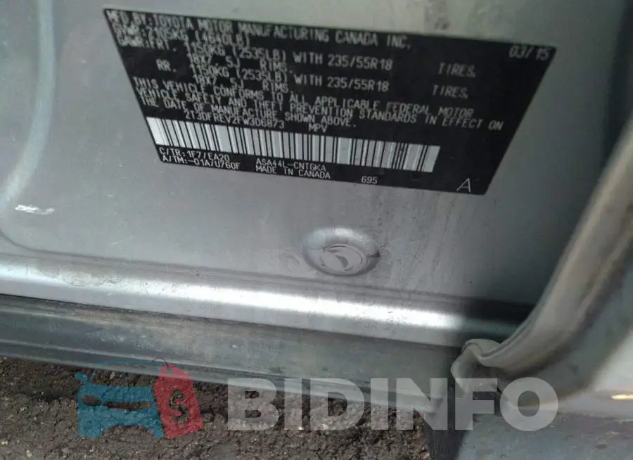 2T3DFREV2FW306873 Photo# 9