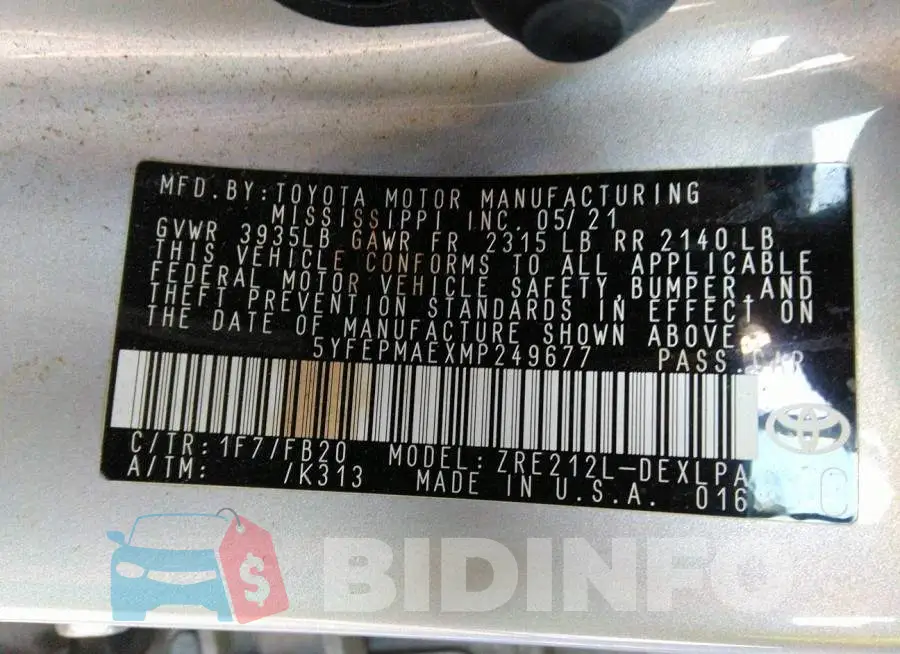 5YFEPMAEXMP249677 Photo# 9
