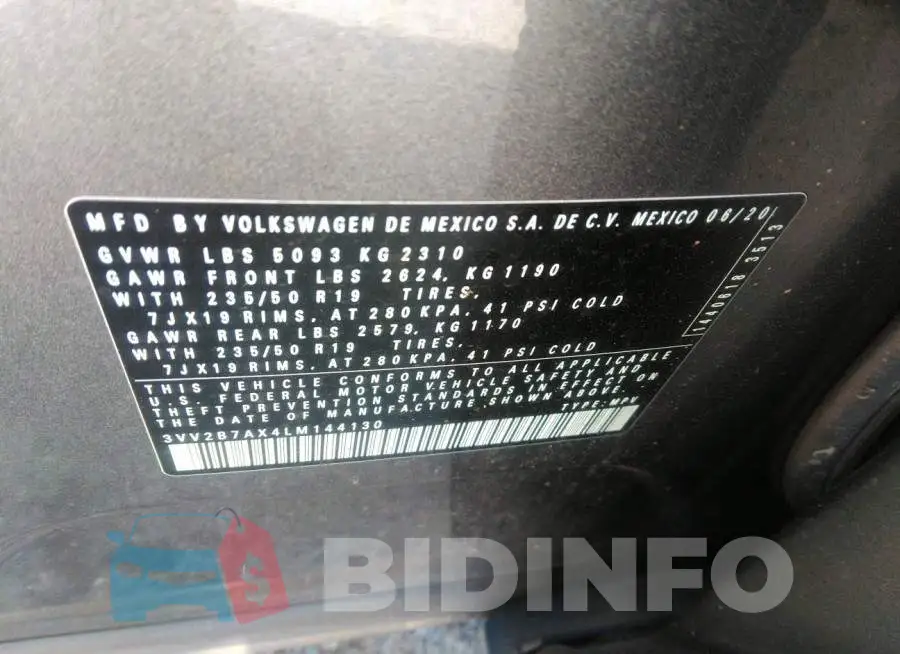 3VV2B7AX4LM144130 Photo# 9
