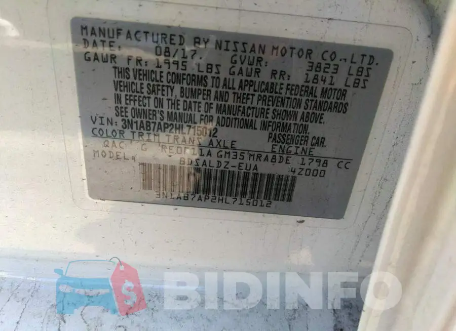 3N1AB7AP2HL715012 Photo# 9