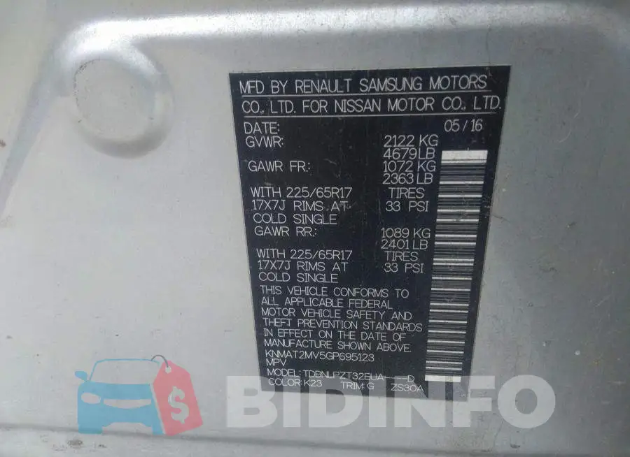 KNMAT2MV5GP695123 Photo# 9