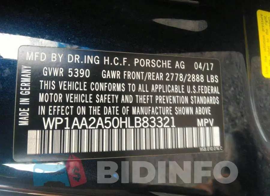 WP1AA2A50HLB83321 Photo# 9