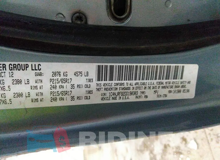 1C4NJRFB2DD190303 Photo# 9