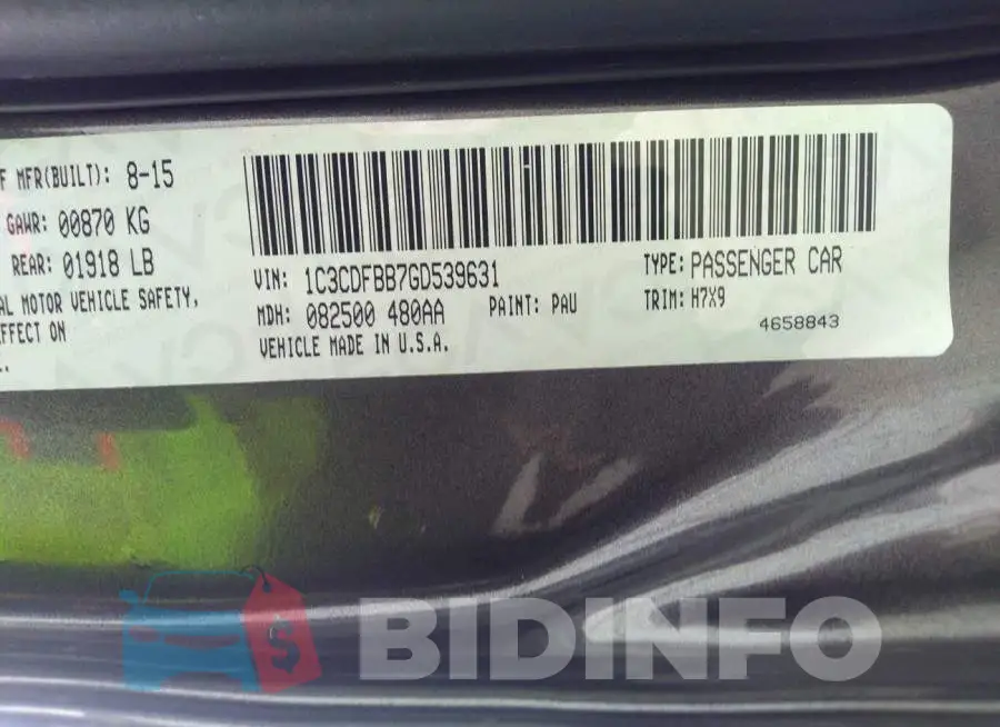 1C3CDFBB7GD539631 Photo# 9