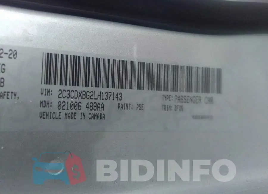 2C3CDXBG2LH137143 Photo# 9