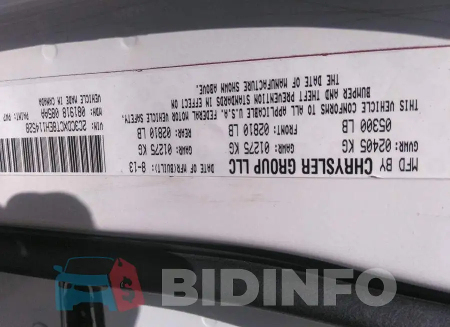 2C3CDXCT8EH114528 Photo# 9