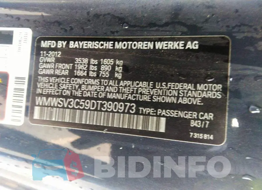 WMWSV3C59DT390973 Photo# 9