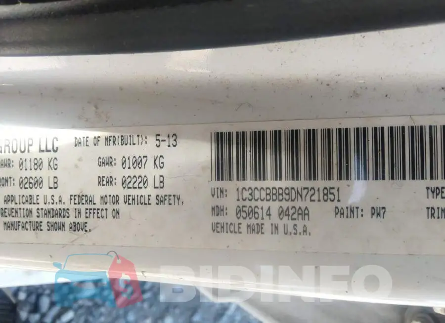1C3CCBBB9DN721851 Photo# 9