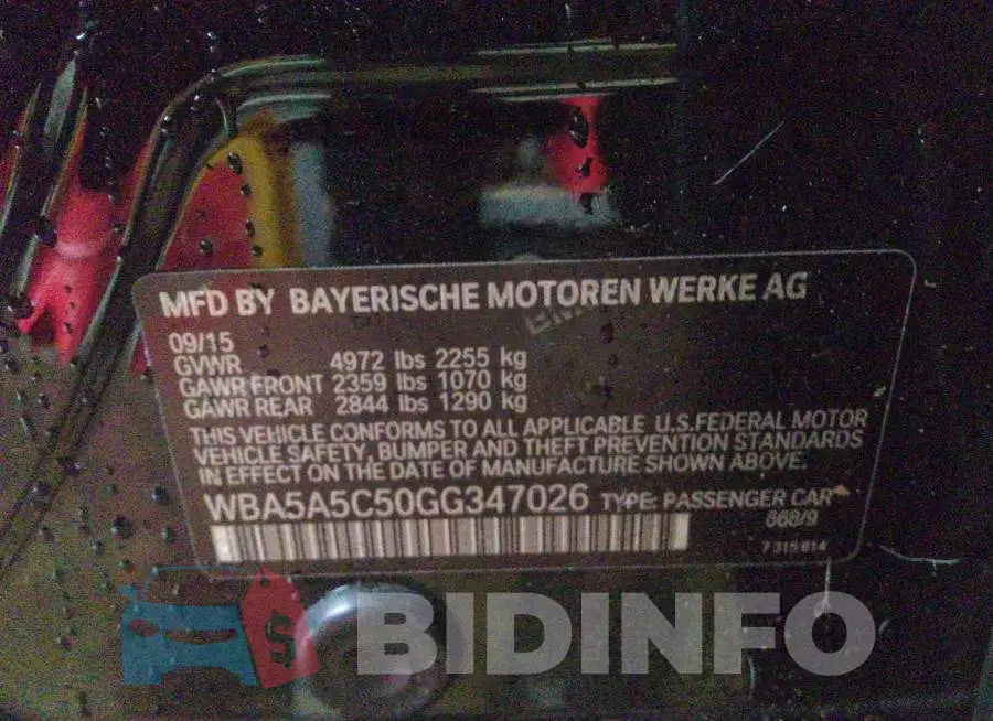 WBA5A5C50GG347026 Photo# 9