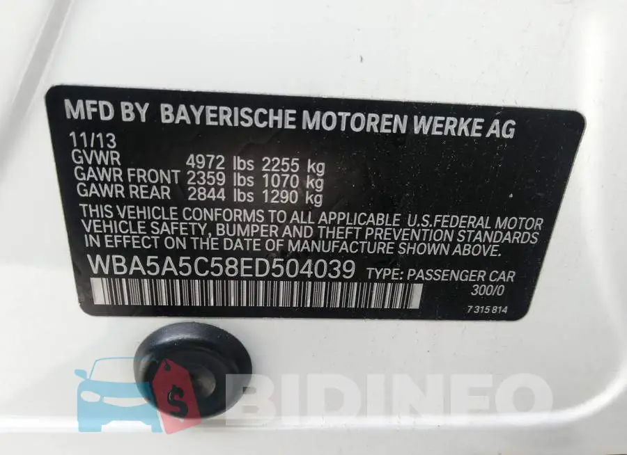 WBA5A5C58ED504039 Photo# 9
