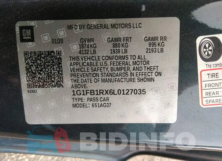 1G1FB1RX6L0127035 Photo# 9