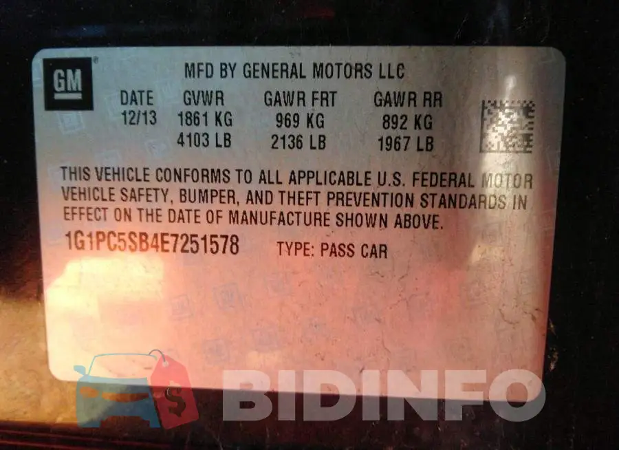 1G1PC5SB4E7251578 Photo# 9