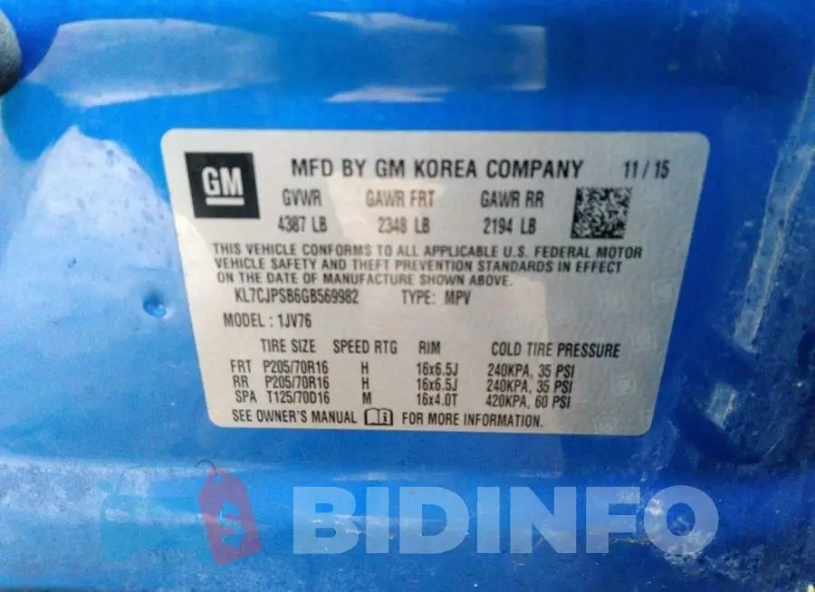 KL7CJPSB6GB569982 Photo# 9