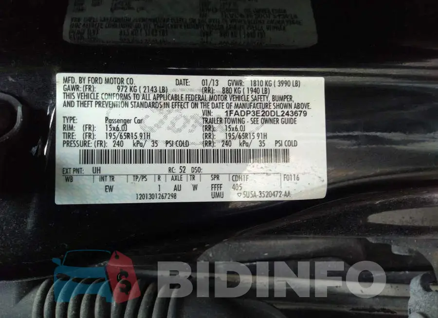 1FADP3E20DL243679 Photo# 9