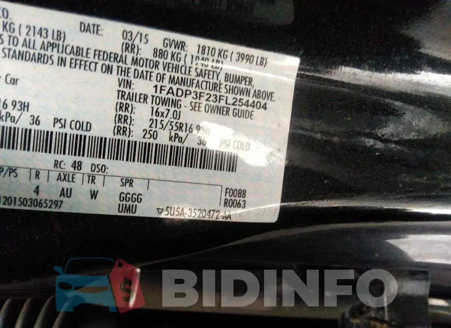 1FADP3F23FL254404 Photo# 9