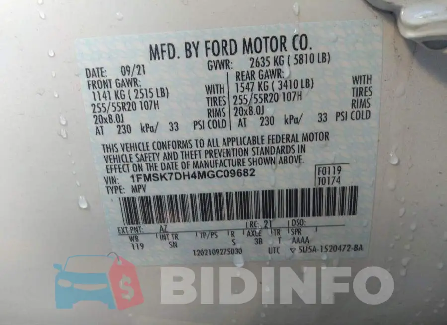 1FMSK7DH4MGC09682 Photo# 9