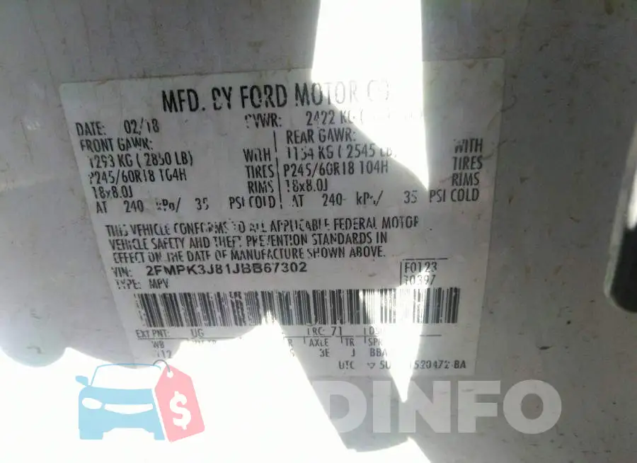 2FMPK3J81JBB67302 Photo# 9