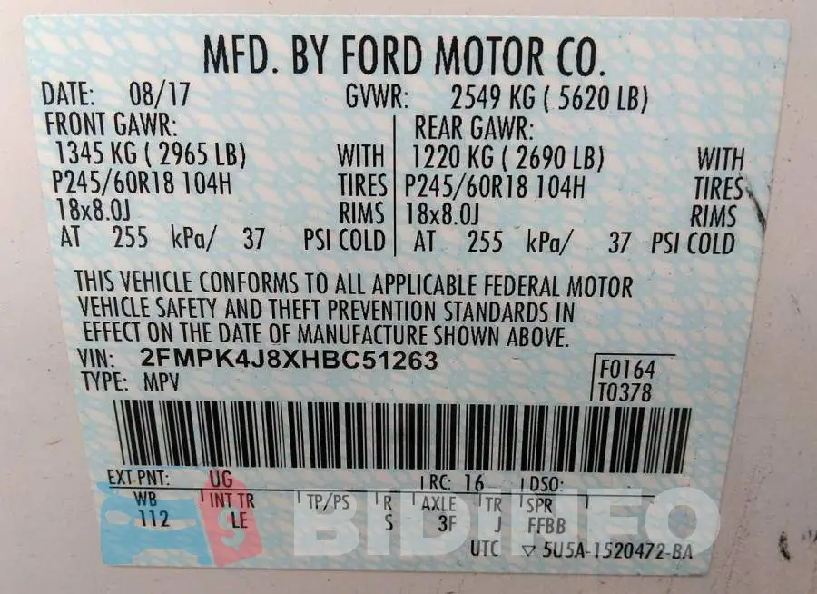 2FMPK4J8XHBC51263 Photo# 9