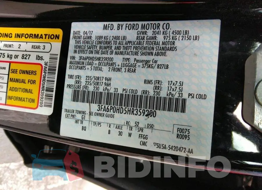 3FA6P0HD5HR359200 Photo# 9