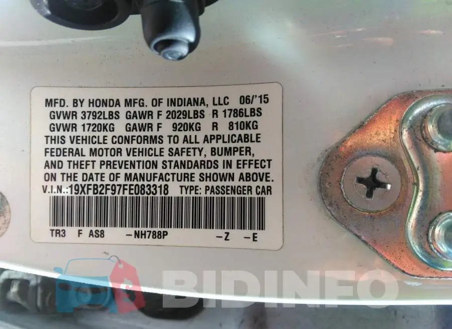 19XFB2F97FE083318 Photo# 9