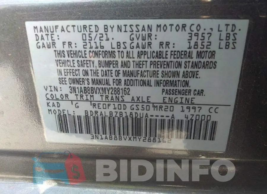 3N1AB8BVXMY288162 Photo# 9