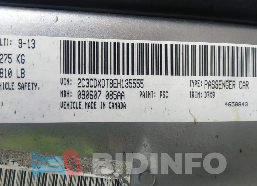 2C3CDXDT8EH135555 Photo# 9