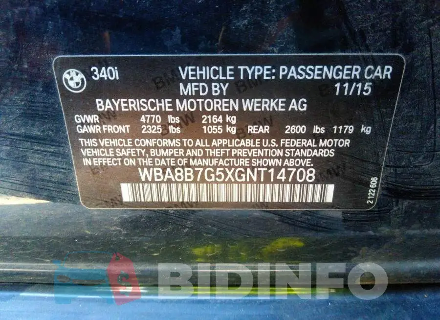 WBA8B7G5XGNT14708 Photo# 9