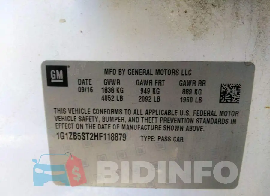 1G1ZB5ST2HF118879 Photo# 9