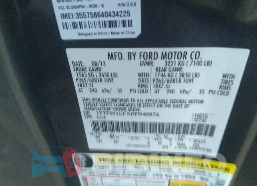 1FTFW1CFXDFD40872 Photo# 9