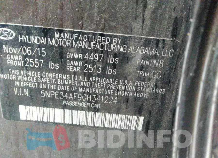 5NPE34AF9GH341224 Photo# 9