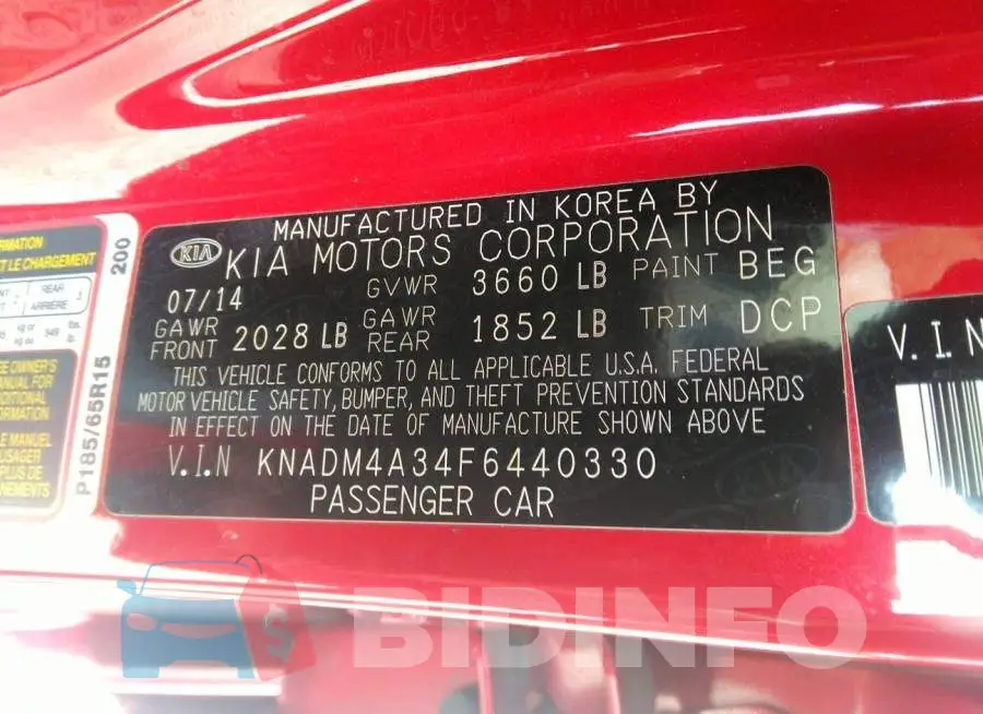 KNADM4A34F6440330 Photo# 9
