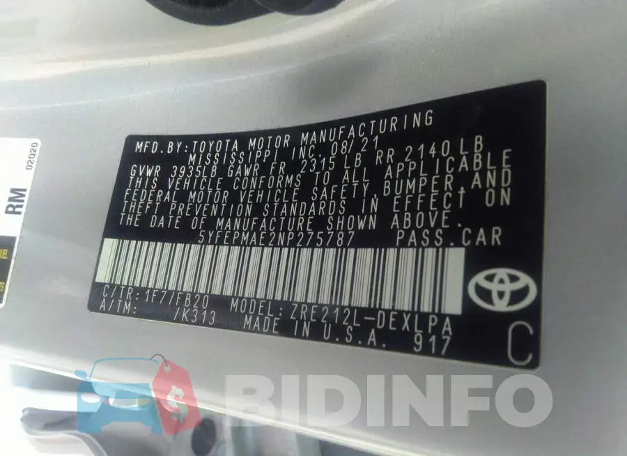 5YFEPMAE2NP275787 Photo# 9