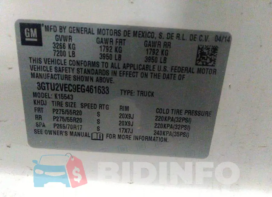 3GTU2VEC9EG461633 Photo# 9