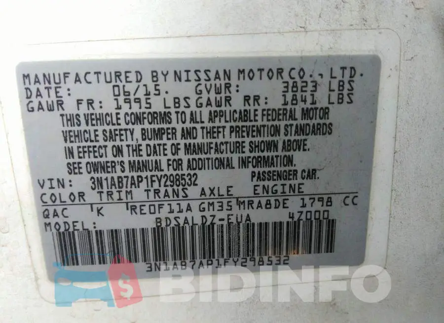 3N1AB7AP1FY298532 Photo# 9