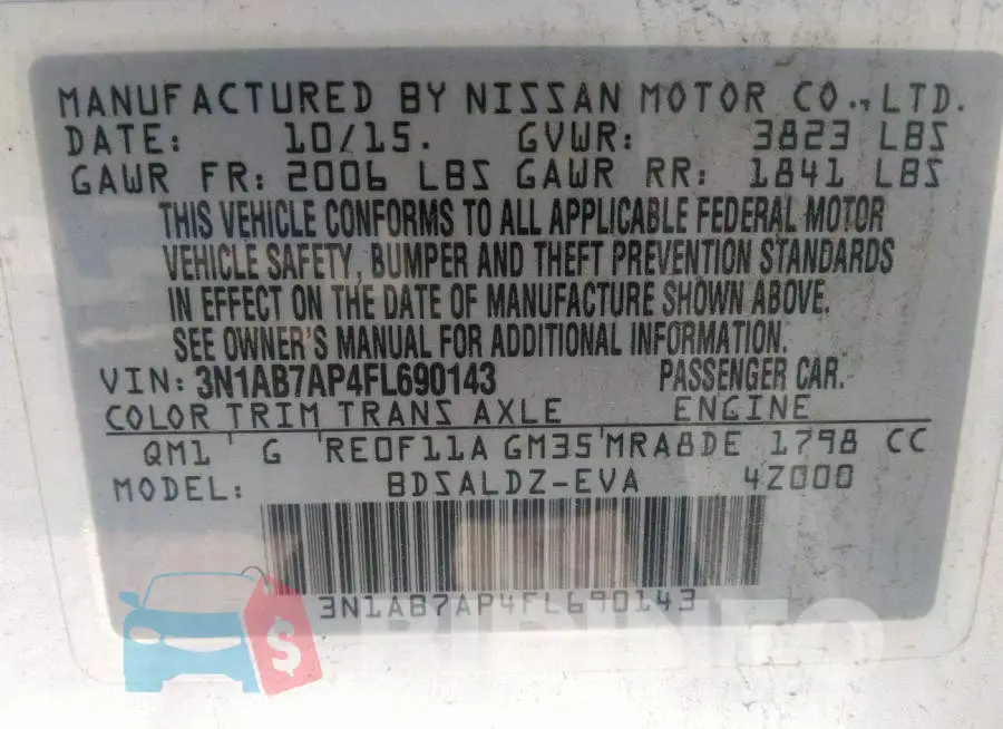 3N1AB7AP4FL690143 Photo# 9