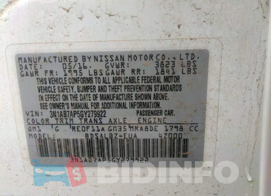 3N1AB7AP5GY279922 Photo# 9