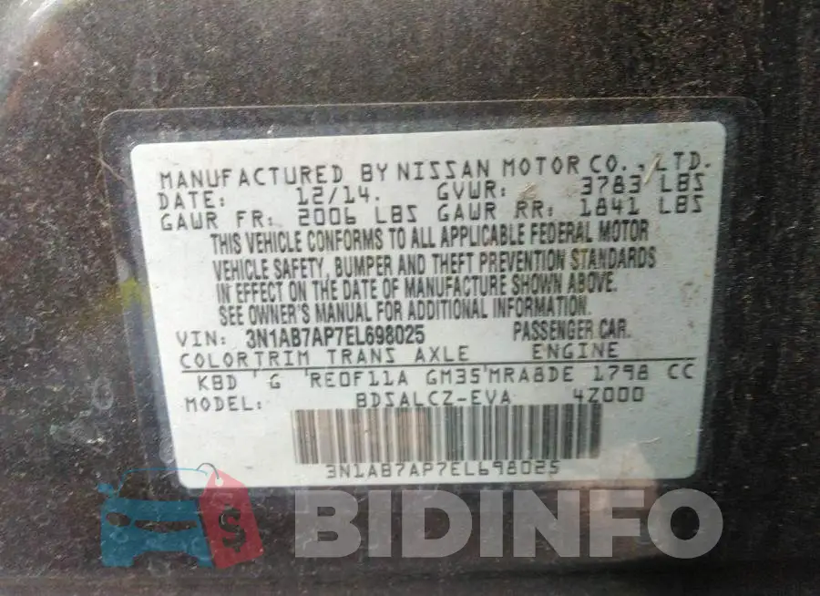 3N1AB7AP7EL698025 Photo# 9