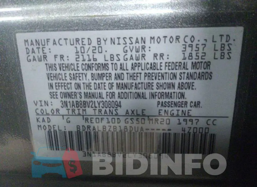 3N1AB8BV2LY308094 Photo# 9