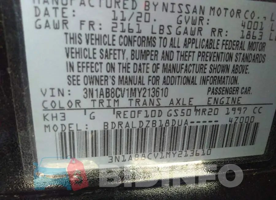 3N1AB8CV1MY213610 Photo# 9