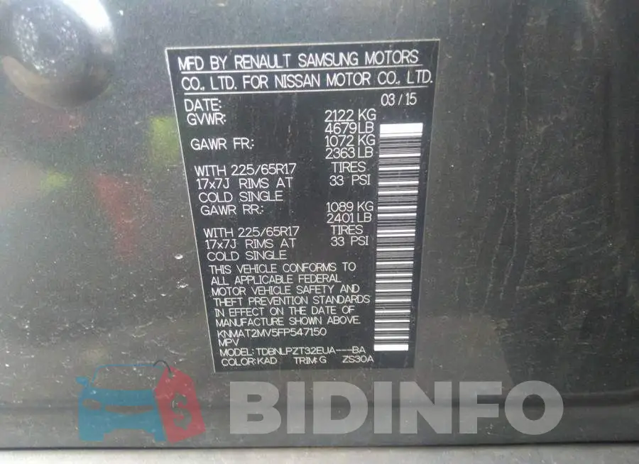 KNMAT2MV5FP547150 Photo# 9