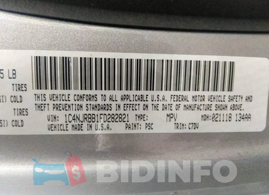 1C4NJRBB1FD282821 Photo# 9
