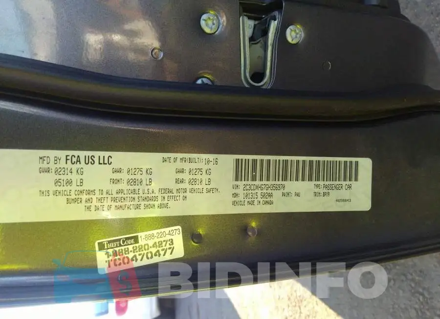 2C3CDXHG7GH356970 Photo# 9