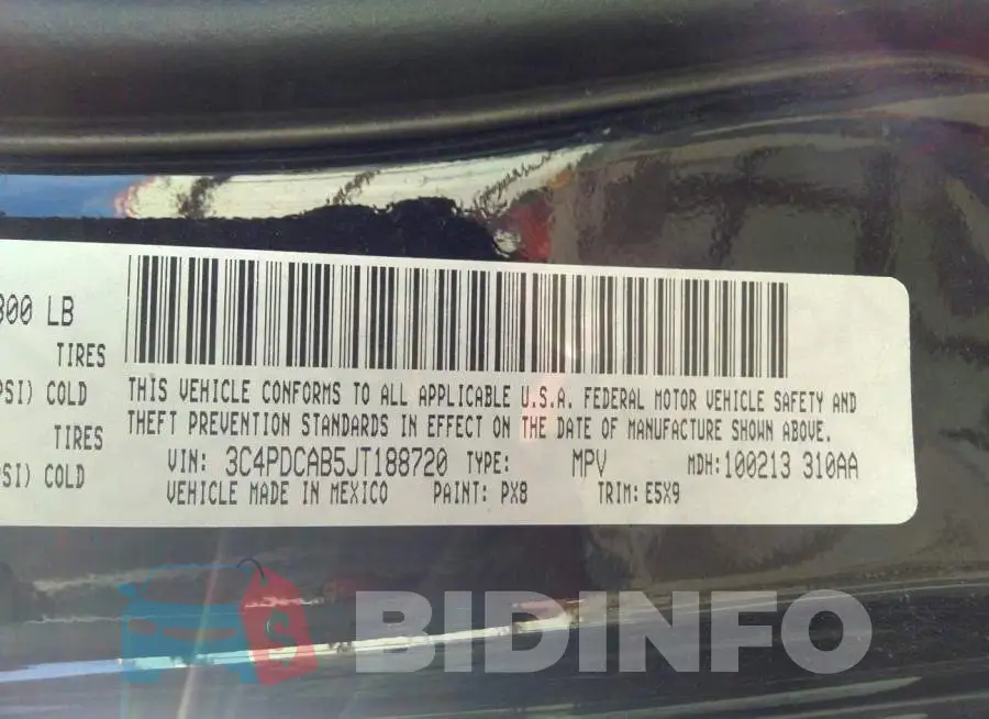 3C4PDCAB5JT188720 Photo# 9