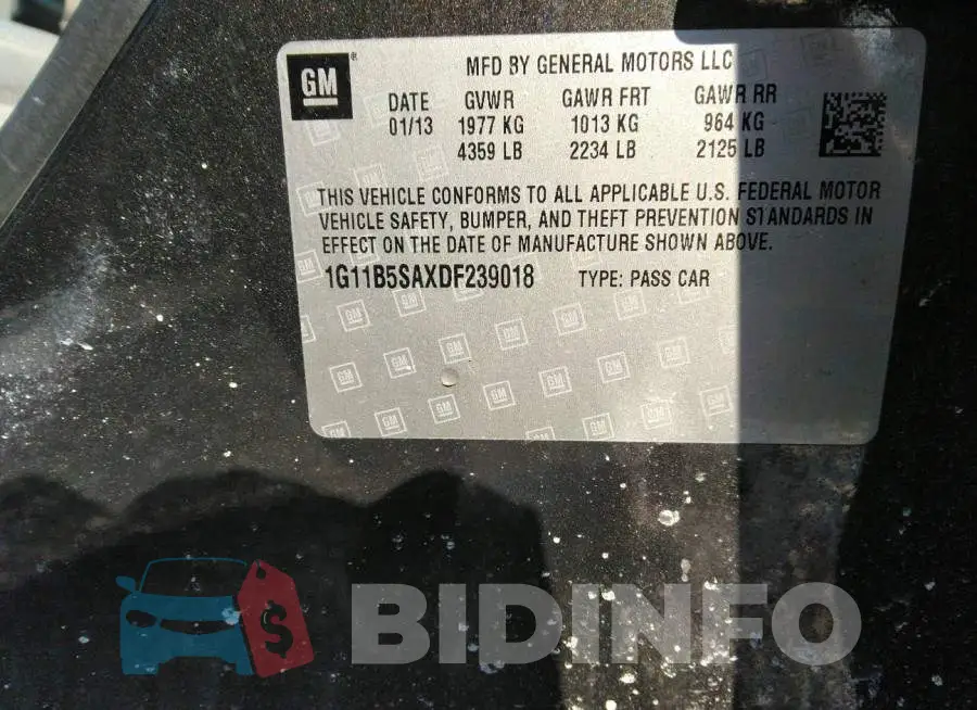 1G11B5SAXDF239018 Photo# 9