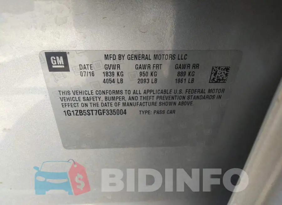 1G1ZB5ST7GF335004 Photo# 9