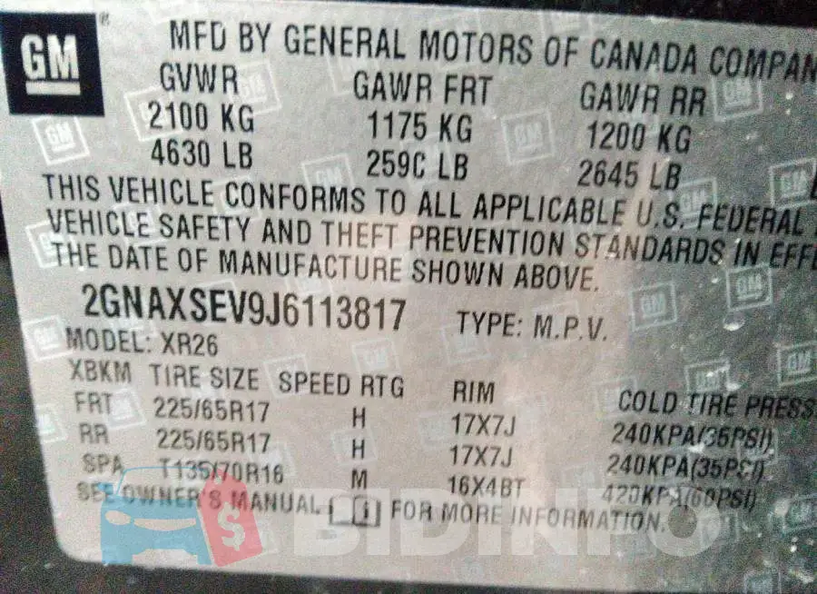 2GNAXSEV9J6113817 Photo# 9
