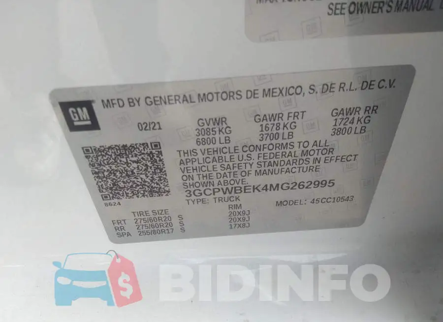3GCPWBEK4MG262995 Photo# 9