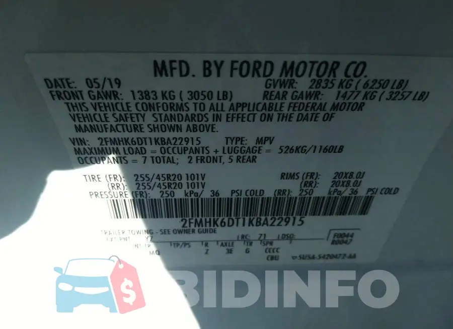 2FMHK6DT1KBA22915 Photo# 9